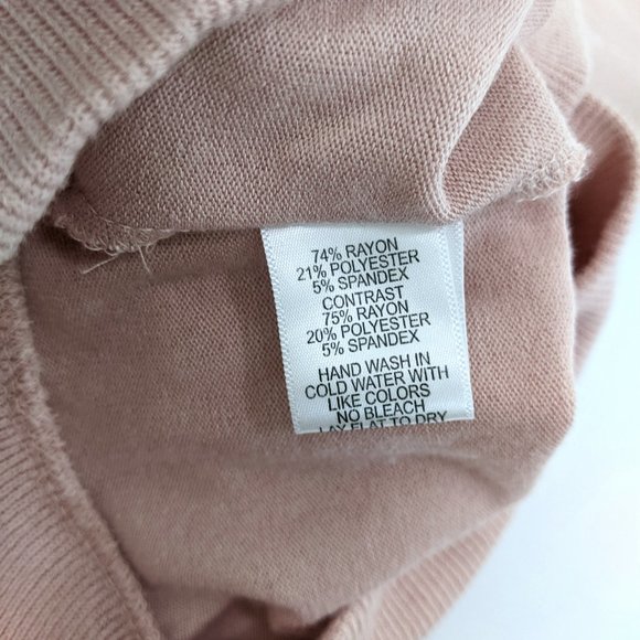 Gibson Size L Womens Cozy Turtleneck Sweater New Tunic Split Faux Wrap Back Pink - Picture 8 of 11